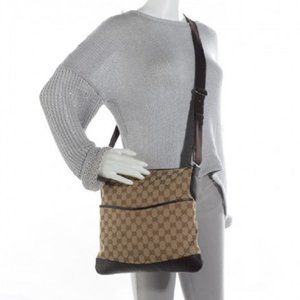 Gucci Canvas Cross Body Messenger Bag